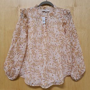 LOFT NWOT Pink Floral Dot Blouse Top size S